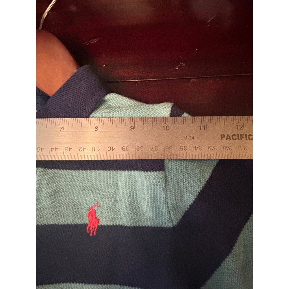 Polo Ralph Lauren Kids Navy Light Blue Striped Short Sleeve Polo Shirt 2T - Picture 8 of 10